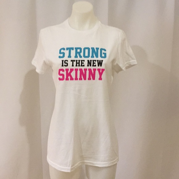 Tops - NWT Strong is the New skinny white top juniors S